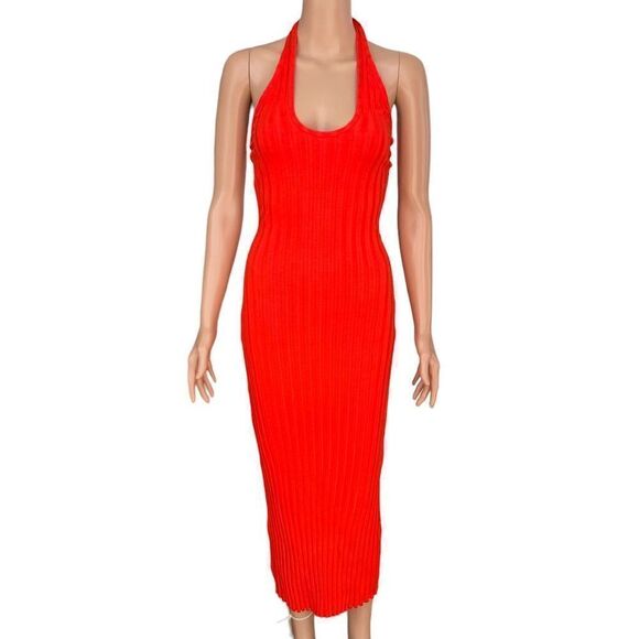 Simon Miller Janga Halter-Style ribbed bodycon stretch Midi Dress size XS NWOT - Picture 5 of 11